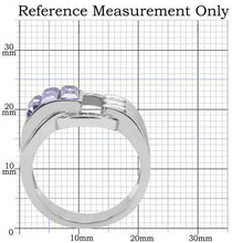 Load image into Gallery viewer, TK181 - High polished (no plating) Stainless Steel Ring with Top Grade Crystal  in Tanzanite