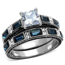 Load image into Gallery viewer, TK1829 - High polished (no plating) Stainless Steel Ring with AAA Grade CZ  in Clear