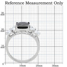 Load image into Gallery viewer, TK182 - High polished (no plating) Stainless Steel Ring with AAA Grade CZ  in Jet