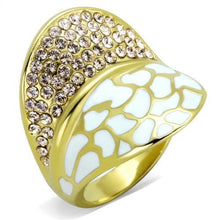 Load image into Gallery viewer, TK1851 - IP Gold(Ion Plating) Stainless Steel Ring with Top Grade Crystal  in Clear