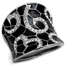 Load image into Gallery viewer, TK1853 - High polished (no plating) Stainless Steel Ring with Top Grade Crystal  in Clear