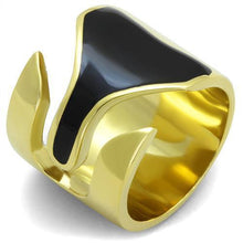 Load image into Gallery viewer, TK1860 - IP Gold(Ion Plating) Stainless Steel Ring with Epoxy  in Jet