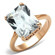 Load image into Gallery viewer, TK1863 - IP Rose Gold(Ion Plating) Stainless Steel Ring with AAA Grade CZ  in Clear