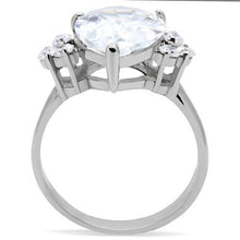 Load image into Gallery viewer, TK186 - High polished (no plating) Stainless Steel Ring with AAA Grade CZ  in Clear