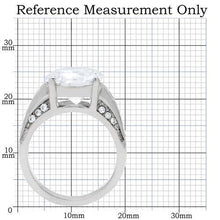 Load image into Gallery viewer, TK187 - High polished (no plating) Stainless Steel Ring with AAA Grade CZ  in Clear