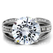 Load image into Gallery viewer, TK187 - High polished (no plating) Stainless Steel Ring with AAA Grade CZ  in Clear