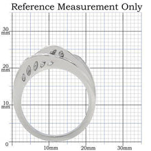 Load image into Gallery viewer, TK188 - High polished (no plating) Stainless Steel Ring with Top Grade Crystal  in Clear