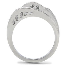 Load image into Gallery viewer, TK188 - High polished (no plating) Stainless Steel Ring with Top Grade Crystal  in Clear