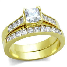 Load image into Gallery viewer, TK1895 - IP Gold(Ion Plating) Stainless Steel Ring with AAA Grade CZ  in Clear