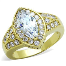 Load image into Gallery viewer, TK1896 - IP Gold(Ion Plating) Stainless Steel Ring with AAA Grade CZ  in Clear