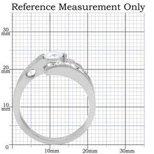 Load image into Gallery viewer, TK189 - High polished (no plating) Stainless Steel Ring with AAA Grade CZ  in Clear