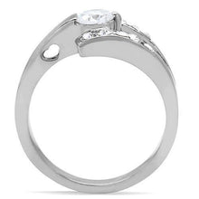 Load image into Gallery viewer, TK189 - High polished (no plating) Stainless Steel Ring with AAA Grade CZ  in Clear