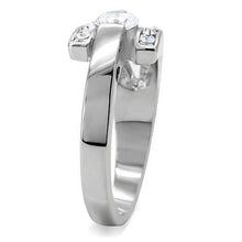 Load image into Gallery viewer, TK189 - High polished (no plating) Stainless Steel Ring with AAA Grade CZ  in Clear