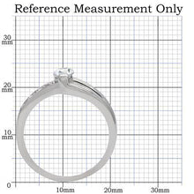 Load image into Gallery viewer, LOTK190 - High polished (no plating) Stainless Steel Ring with AAA Grade CZ  in Clear