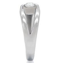 Load image into Gallery viewer, LOTK190 - High polished (no plating) Stainless Steel Ring with AAA Grade CZ  in Clear