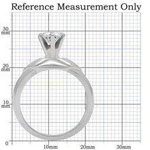 Load image into Gallery viewer, TK191 - High polished (no plating) Stainless Steel Ring with AAA Grade CZ  in Clear