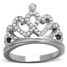 Load image into Gallery viewer, TK1923 - High polished (no plating) Stainless Steel Ring with Top Grade Crystal  in Clear