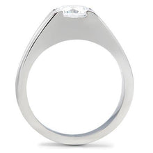 Load image into Gallery viewer, TK193 - High polished (no plating) Stainless Steel Ring with AAA Grade CZ  in Clear