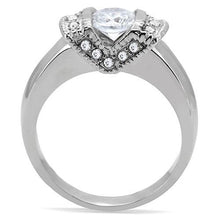 Load image into Gallery viewer, TK194 - High polished (no plating) Stainless Steel Ring with AAA Grade CZ  in Clear