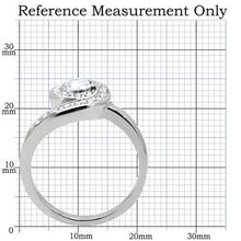 Load image into Gallery viewer, TK195 - High polished (no plating) Stainless Steel Ring with AAA Grade CZ  in Clear