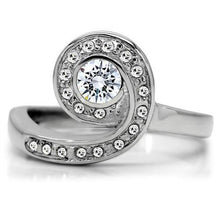 Load image into Gallery viewer, TK195 - High polished (no plating) Stainless Steel Ring with AAA Grade CZ  in Clear