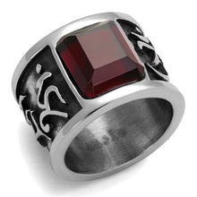 Load image into Gallery viewer, TK1964 - High polished (no plating) Stainless Steel Ring with Synthetic Synthetic Glass in Siam