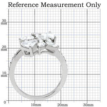 Load image into Gallery viewer, TK196 - High polished (no plating) Stainless Steel Ring with AAA Grade CZ  in Clear