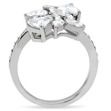 Load image into Gallery viewer, TK196 - High polished (no plating) Stainless Steel Ring with AAA Grade CZ  in Clear