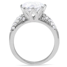 Load image into Gallery viewer, TK197 - High polished (no plating) Stainless Steel Ring with AAA Grade CZ  in Clear