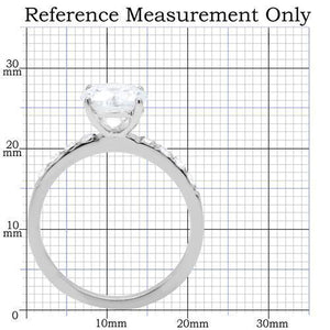 TK198 - High polished (no plating) Stainless Steel Ring with AAA Grade CZ  in Clear