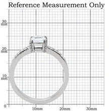 Load image into Gallery viewer, TK199 - High polished (no plating) Stainless Steel Ring with AAA Grade CZ  in Clear