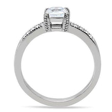 Load image into Gallery viewer, TK199 - High polished (no plating) Stainless Steel Ring with AAA Grade CZ  in Clear