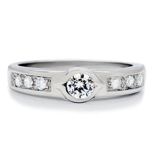 TK200 - High polished (no plating) Stainless Steel Ring with AAA Grade CZ  in Clear