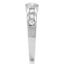 Load image into Gallery viewer, TK200 - High polished (no plating) Stainless Steel Ring with AAA Grade CZ  in Clear