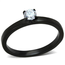 Load image into Gallery viewer, TK2016 - IP Black(Ion Plating) Stainless Steel Ring with AAA Grade CZ  in Clear