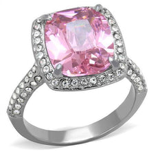 Load image into Gallery viewer, TK2027 - High polished (no plating) Stainless Steel Ring with AAA Grade CZ  in Rose