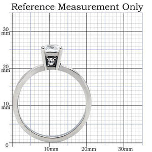 TK202 - High polished (no plating) Stainless Steel Ring with AAA Grade CZ  in Clear