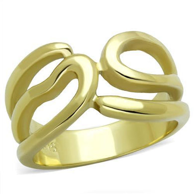 TK2036 - IP Gold(Ion Plating) Stainless Steel Ring with No Stone