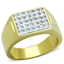 Load image into Gallery viewer, TK2048 - IP Gold(Ion Plating) Stainless Steel Ring with AAA Grade CZ  in Clear