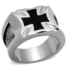 Load image into Gallery viewer, TK2064 - High polished (no plating) Stainless Steel Ring with Epoxy  in Jet