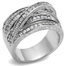 Load image into Gallery viewer, TK2096 - High polished (no plating) Stainless Steel Ring with AAA Grade CZ  in Clear