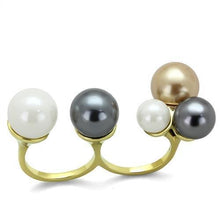 Load image into Gallery viewer, TK2108 - IP Gold(Ion Plating) Stainless Steel Ring with Synthetic Pearl in Multi Color