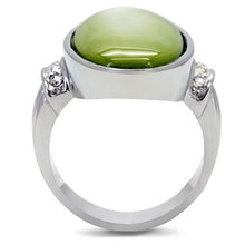 Load image into Gallery viewer, TK211 - High polished (no plating) Stainless Steel Ring with Precious Stone Conch in Apple Green color