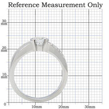 Load image into Gallery viewer, TK214 - High polished (no plating) Stainless Steel Ring with AAA Grade CZ  in Clear