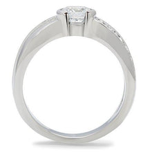 Load image into Gallery viewer, TK214 - High polished (no plating) Stainless Steel Ring with AAA Grade CZ  in Clear