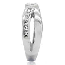 Load image into Gallery viewer, TK214 - High polished (no plating) Stainless Steel Ring with AAA Grade CZ  in Clear