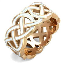 Load image into Gallery viewer, TK2159 - IP Rose Gold(Ion Plating) Stainless Steel Ring with Epoxy  in White