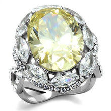 Load image into Gallery viewer, TK2162 - High polished (no plating) Stainless Steel Ring with AAA Grade CZ  in Citrine Yellow