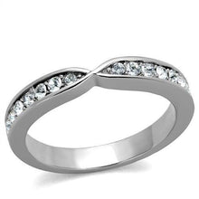 Load image into Gallery viewer, TK2163 - High polished (no plating) Stainless Steel Ring with Top Grade Crystal  in Clear