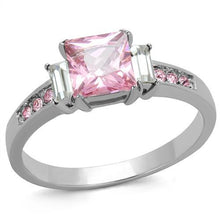 Load image into Gallery viewer, TK2169 - High polished (no plating) Stainless Steel Ring with AAA Grade CZ  in Rose